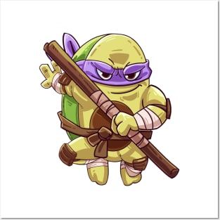 Ninja turtle style with stick Posters and Art